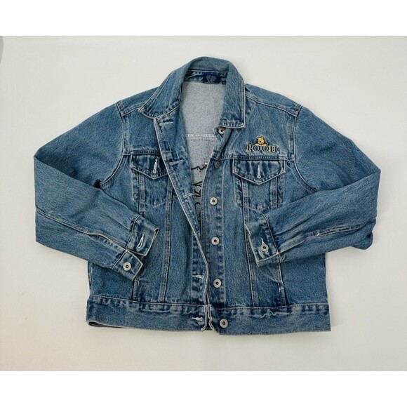 Vintage Winnie the POOH Light Wash Jean Trucker Jacket Disney FUZZY Bear DENIM S - Picture 3 of 11